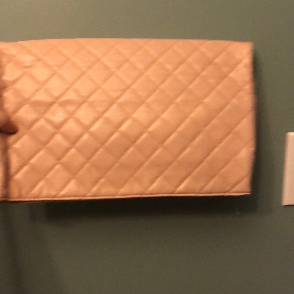 Pink fold over quilt purse